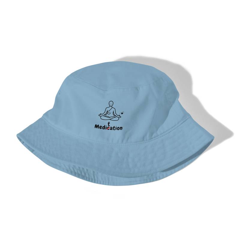 Meditation Bucket Hat – Unisex Organic Pure Cotton Summer Hat | Meditate Medication Clothes (Black Text) - Image 11