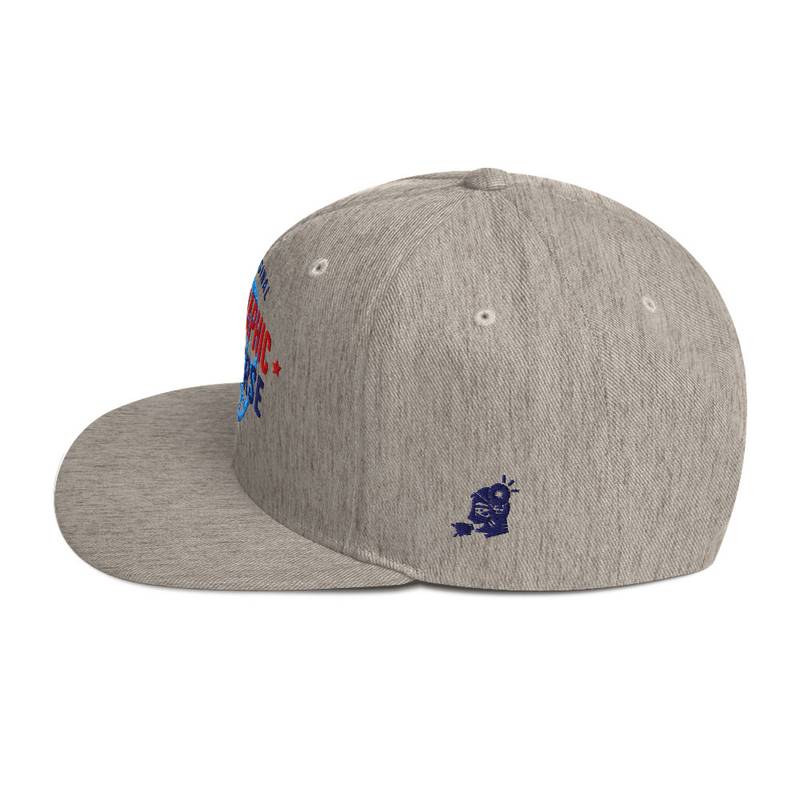 Holographic YOUniverse Snapback Cap – Holographic Universe Clothes Unisex (Navy Text) - Image 23
