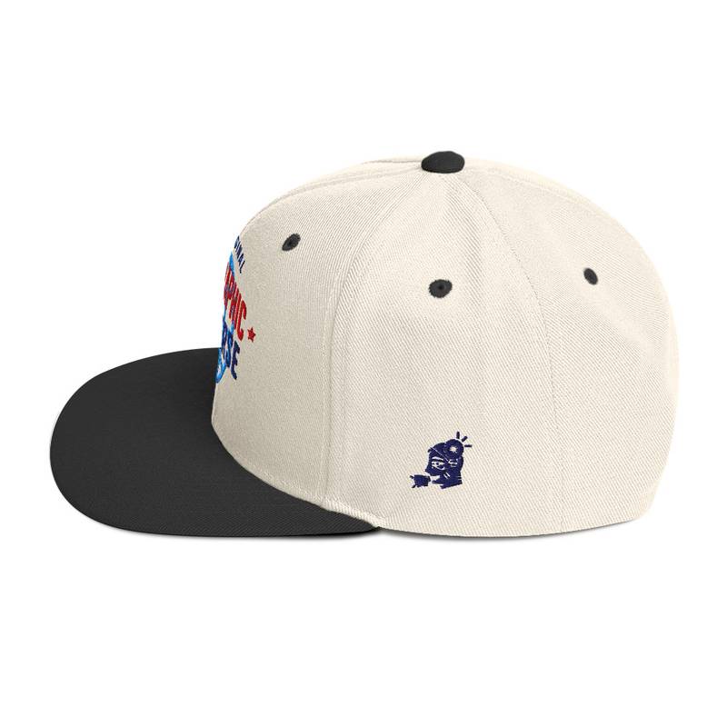 Holographic YOUniverse Snapback Cap – Holographic Universe Clothes Unisex (Navy Text) - Image 27