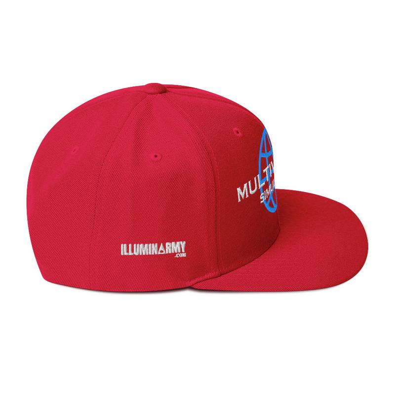 Multiversal Simulation Snapback Cap – Unisex Holographic Universe Clothes (White Text) - Image 48