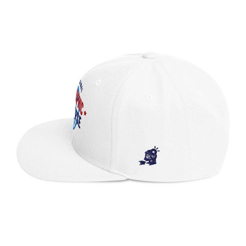 Holographic YOUniverse Snapback Cap – Holographic Universe Clothes Unisex (Navy Text) - Image 31